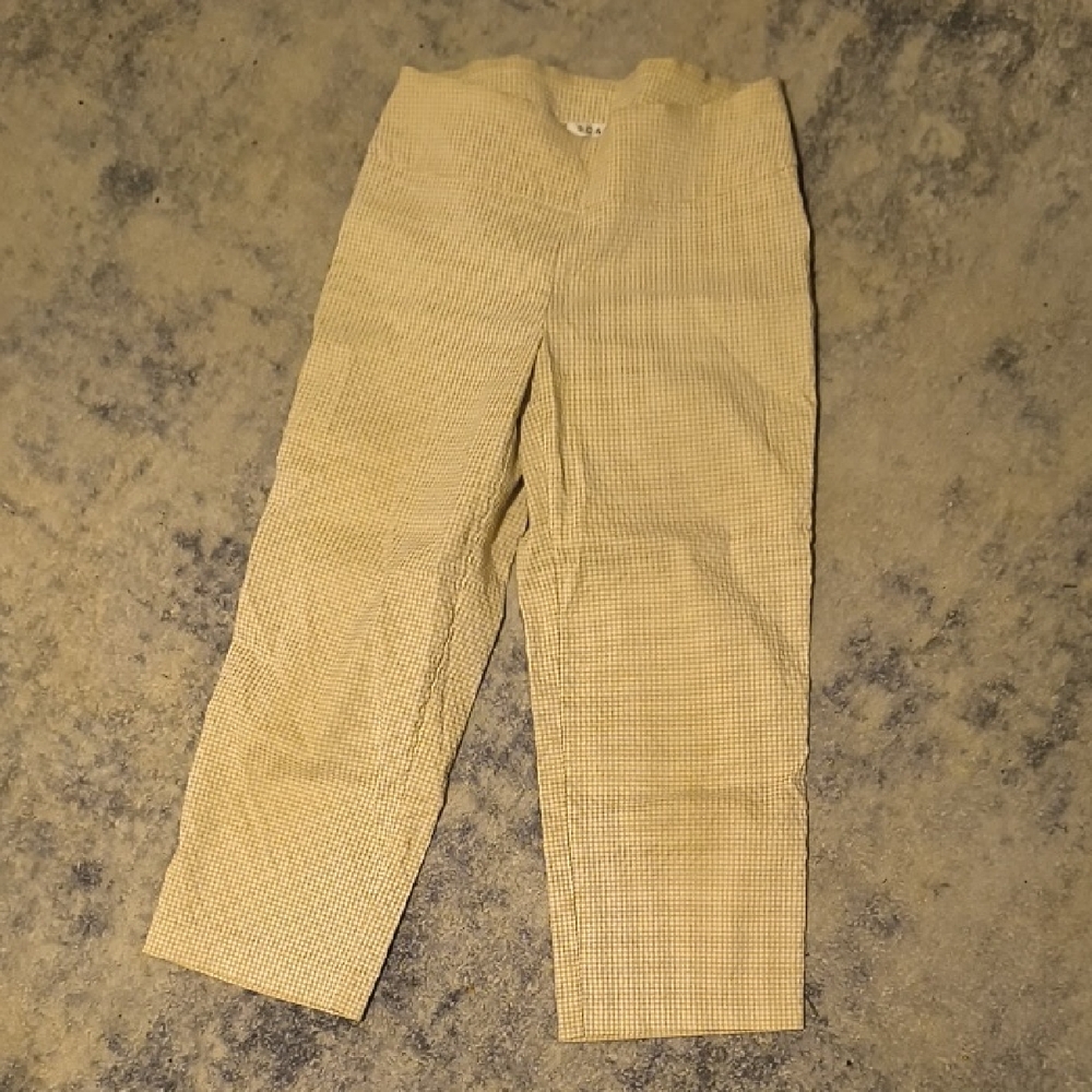 S.C. & Co. | Stylish Beige Checkered Women's Capris